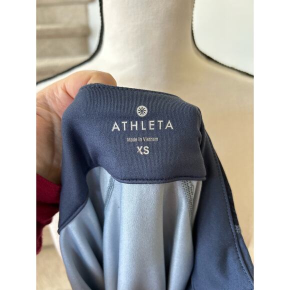 Athleta Running Wild 2.0 Electro Blue Quarter Zip Long Sleeve Jacket - Picture 5 of 7